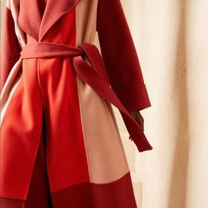 NWT BR x HARBISON | Italian Wool & Cashmere Color-Block Oversized Robe Coat.